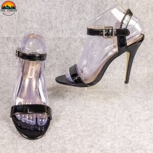 Steve Madden Ankle Strap Stiletto Heels Black Adjustable Baddie Women's Size 7.5